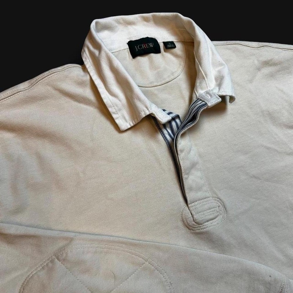 Vintage J Crew Oarsman Rugby Polo Shirt Large Heavyweight Elbow Patch 90s
